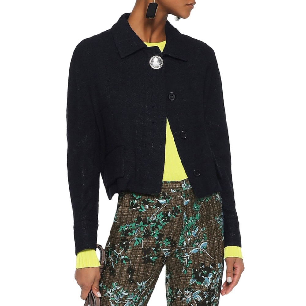 MARNI crystal button navy jacket S (F6)
